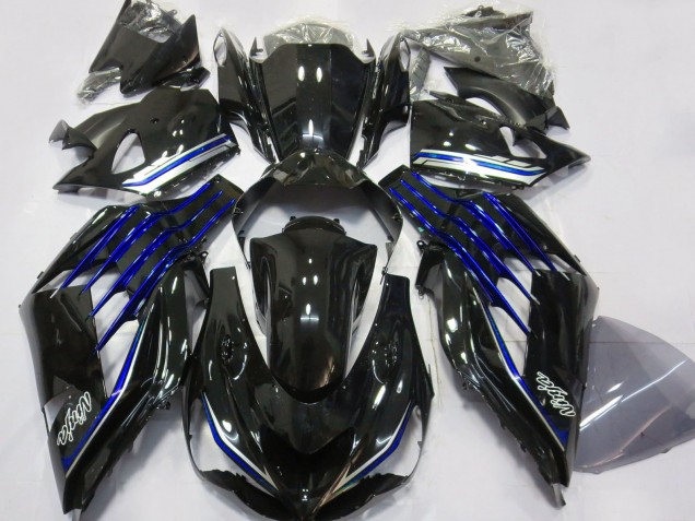 Glossy Black Blue 2012-2024 Kawasaki ZX14R ZZR1400 Motorcycle Fairings