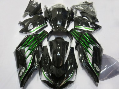 Glossy Black Green 2012-2024 Kawasaki ZX14R ZZR1400 Motorcycle Fairings