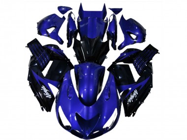 Blue Glossy Black White Ninja 2006-2011 Kawasaki ZX14R Motorcycle Fairings