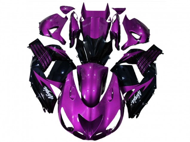 Purple Glossy Black White Ninja 2006-2011 Kawasaki ZX14R Motorcycle Fairings