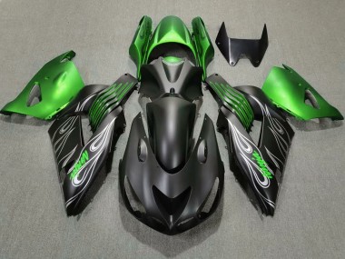 Green Matte Black 2006-2011 Kawasaki ZX14R Motorcycle Fairings