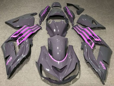 Nardo Grey Pink 2012-2024 Kawasaki ZX14R ZZR1400 Motorcycle Fairings