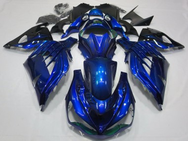 Blue Glossy Black 2012-2024 Kawasaki ZX14R ZZR1400 Motorcycle Fairings