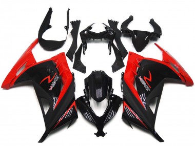 Red Glossy Black 2013-2024 Kawasaki Ninja 300 Motorcycle Fairings