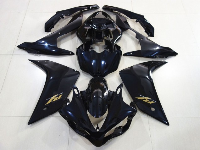 Glossy Black Dark Blue Gold Decal 2007-2008 Yamaha R1 Motorcycle Fairings