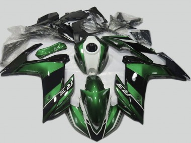 Green White Glossy Black 2015-2018 Yamaha R3 Motorcycle Fairing