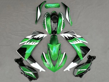 Green White Black Shark 2015-2018 Yamaha R3 Motorcycle Fairings