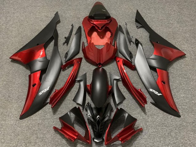 Red Matte Black 2008-2016 Yamaha R6 Motorcycle Fairings