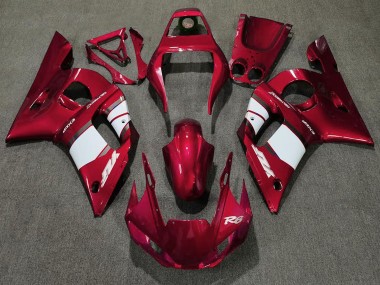 Red White 1998-2002 Yamaha R6 Motorcycle Fairing