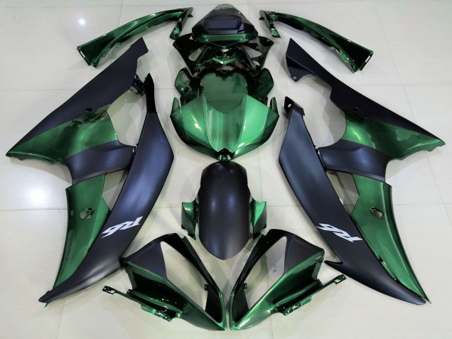 Green Matte Black 2008-2016 Yamaha R6 Motorcycle Fairings