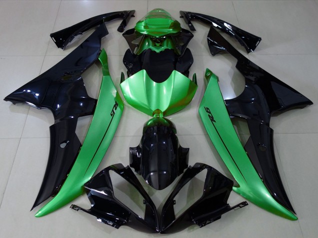 Green Glossy Black 2008-2016 Yamaha R6 Motorcycle Fairings