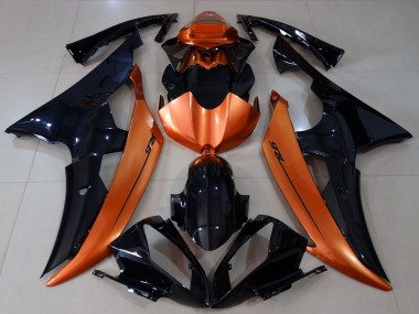 Orange Glossy Black 2008-2016 Yamaha R6 Motorcycle Fairings
