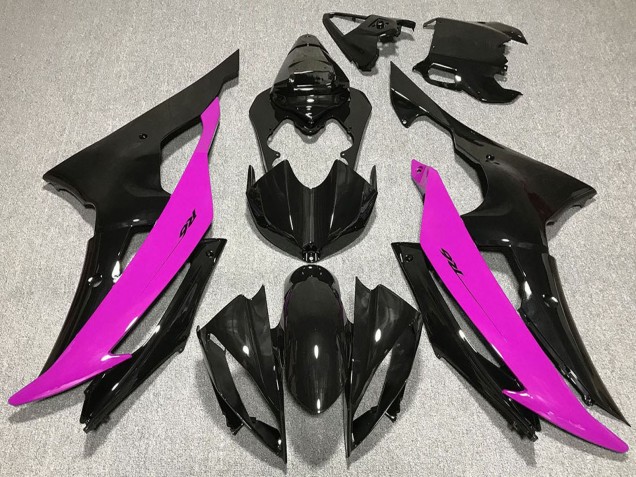 Pink Glossy Black 2008-2016 Yamaha R6 Motorcycle Fairings