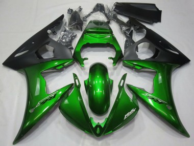 Dark Green Matte Black 2005 Yamaha R6 Motorcycle Fairings