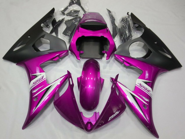Pink White Matte Black 2003-2004 Yamaha R6 Motorcycle Fairings