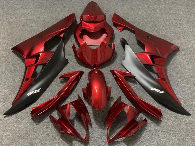 Red Matte Black 2006-2007 Yamaha R6 Motorcycle Fairings