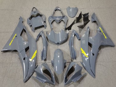 Nardo Grey High Viz Yellow Decals 2008-2016 Yamaha R6 Motorcycle Fairings