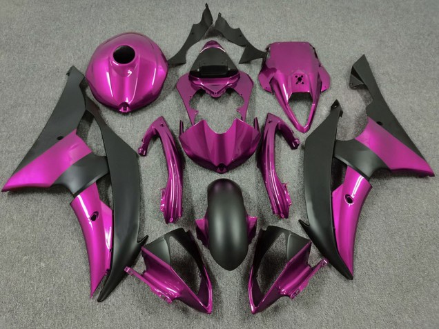 Pink Matte Black 2008-2016 Yamaha R6 Motorcycle Fairings