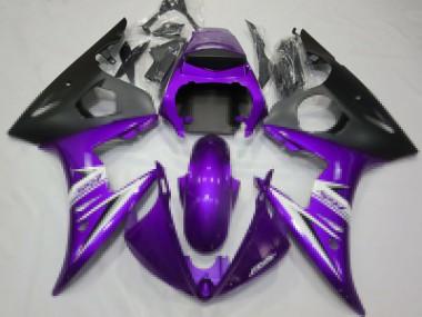 Purple White Matte Black 2003-2004 Yamaha R6 Motorcycle Fairings