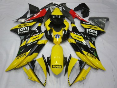 Yellow Black Red Motul Monster 2006-2007 Yamaha R6 Motorcycle Fairings