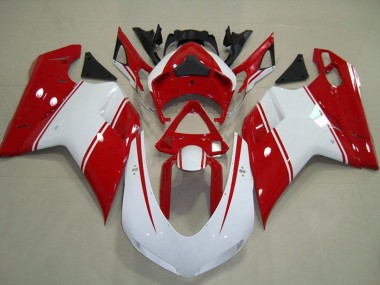 White Red 2007-2014 Ducati 848 1098 1198 Motorcycle Fairings