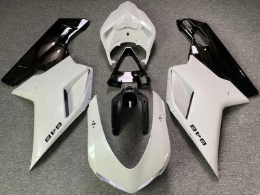 Pearl White Glossy Black 2007-2014 Ducati 848 Motorcycle Fairings