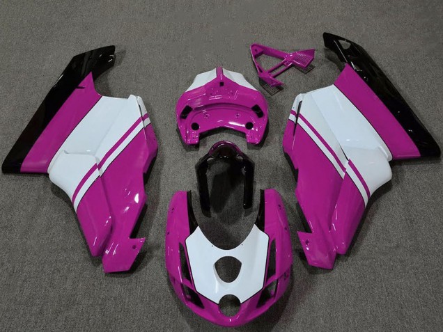 White Pink Glossy Black 2003-2004 Ducati 749 999 Motorcycle Fairings