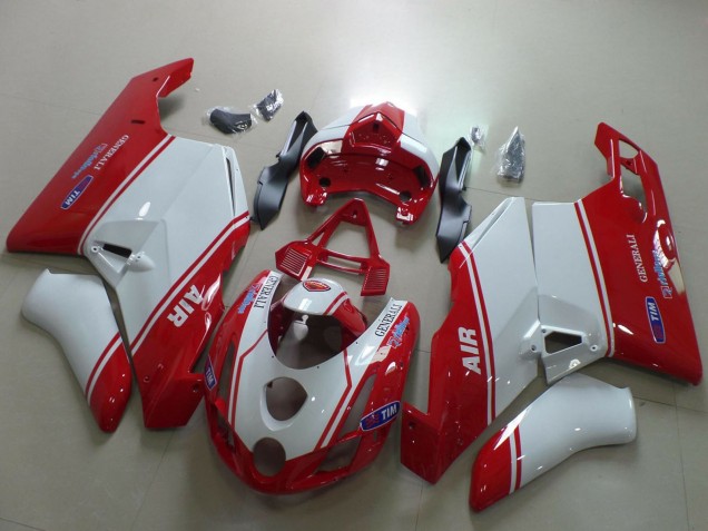White Red Air Generali Tim 2003-2004 Ducati 749 999 Motorcycle Fairings