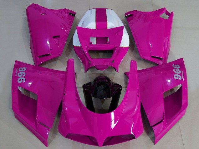 Glossy Pink White Black 1993-2005 Ducati 996 Motorcycle Fairings