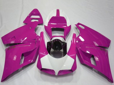 Pink White Glossy Black Performance 1993-2005 Ducati 916 Motorcycle Fairings
