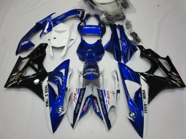 White Blue Glossy Black Virgin Atlantic 2009-2014 BMW S1000RR Motorcycle Fairings