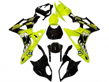 High Viz Yellow Glossy Black Shark 2009-2014 BMW S1000RR Motorcycle Fairings