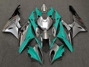 Silver Green Teal Black 2009-2014 BMW S1000RR Motorcycle Fairings