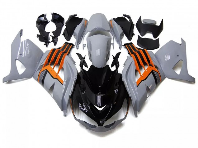 Nardo Grey Orange Black 2012-2024 Kawasaki ZX14R ZZR1400 Motorcycle Fairings
