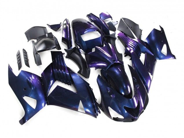 Chameleon Blue Purple 2006-2011 Kawasaki ZX14R ZZR1400 Motorcycle Fairings