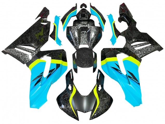 Light Blue Yellow Black Forged Carbon Fiber 2020-2023 Honda CBR1000RR-R Motorcycle Fairings