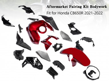 Black Red 2019-2022 Honda CB650R Motorcycle Fairings