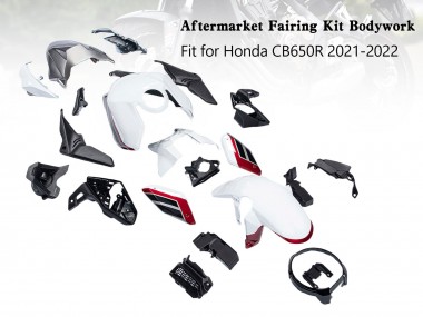 White Black Red 2019-2022 Honda CB650R Motorcycle Fairings
