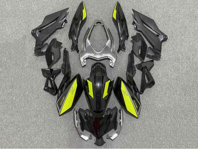 Matte Black Yellow 2018-2024 Kawasaki Z400 Motorcycle Fairings