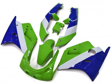 Green White Blue 1989-1990 Kawasaki ZXR250 Motorcycle Fairings