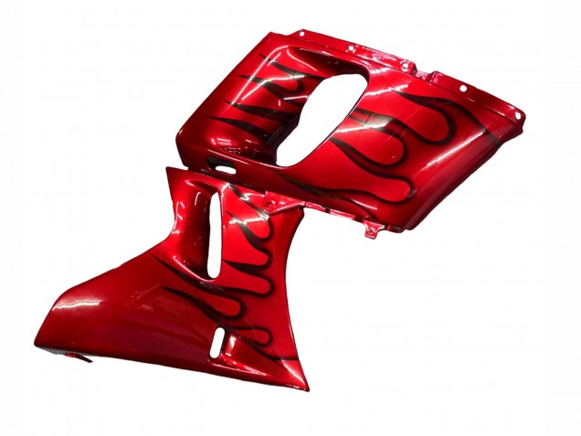Red Black Flame 1993-2007 Kawasaki ZZR400 Motorcycle Fairings