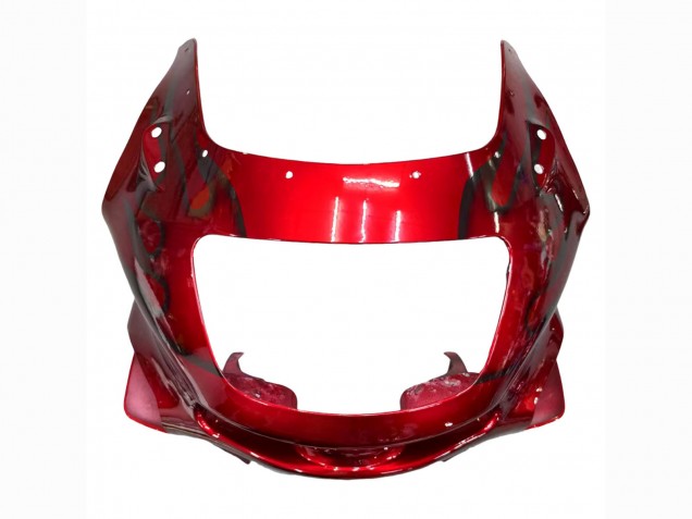 Red Black Flame 1993-2007 Kawasaki ZZR400 Motorcycle Fairings