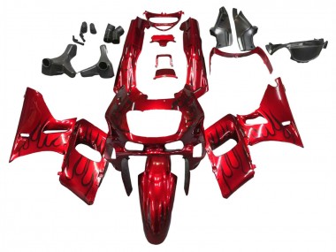 Red with Black Flame 1998-2003 Kawasaki ZZR600 Motorcycle Fairings