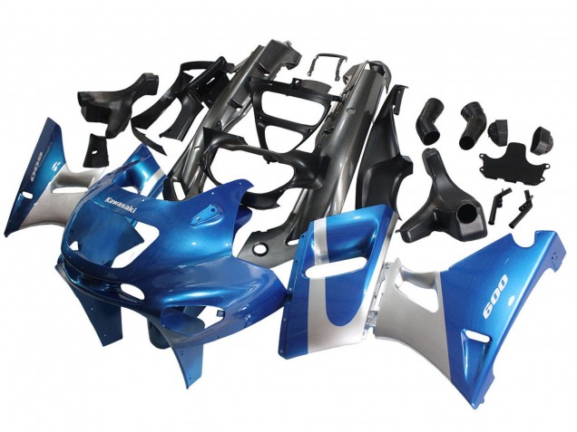 Blue Silver Black 1993-2007 Kawasaki ZZR400 Motorcycle Fairings