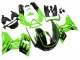 Green Glossy Black Flame 1993-2007 Kawasaki ZZR400 Motorcycle Fairings
