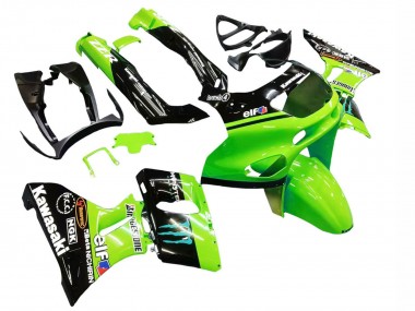 Green Glossy Black Blue Monster Elf Touch4 Bridgestone 1993-2007 Kawasaki ZZR400 Motorcycle Fairings