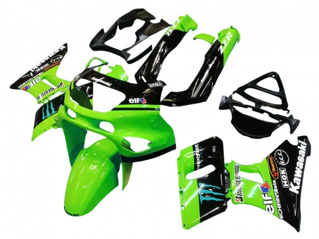 Green Glossy Black Blue Monster Elf Touch4 Bridgestone 1993-2007 Kawasaki ZZR400 Motorcycle Fairings