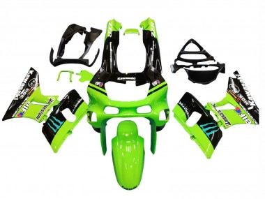 Green Glossy Black Blue Monster Elf Touch4 Bridgestone 1998-2003 Kawasaki ZZR600 Motorcycle Fairings