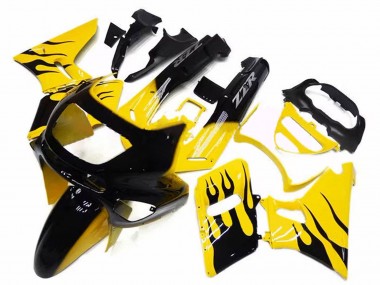 Yellow Black Flame 1993-2007 Kawasaki ZZR400 Motorcycle Fairings