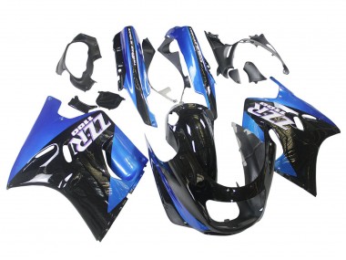Blue Glossy Black 1990-1992 Kawasaki ZZR1100 Motorcycle Fairings